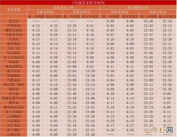 2023合肥地铁运营时间